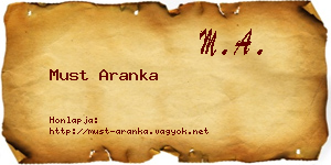 Must Aranka névjegykártya