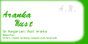 aranka must business card